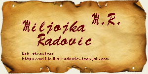 Miljojka Radović vizit kartica